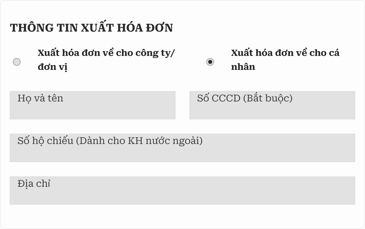 cách mua gói AI: xuất hóa đơn VAT cho cá nhân