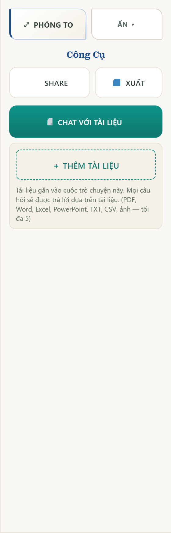 Hướng dẫn sử dụng Trạm AI - bảng công cụ Chat với tài liệu