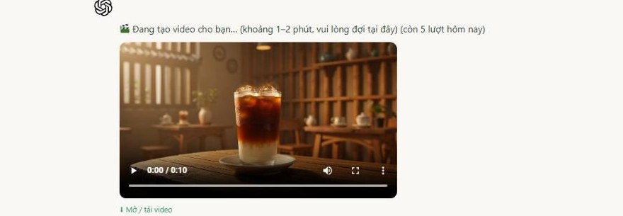 Tạo video AI trên ChatGPT-QT Cà Phê AI
