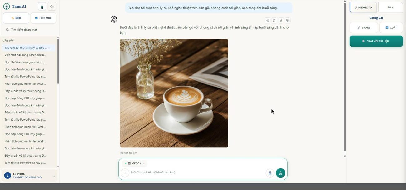 Kết quả tạo ảnh AI trên Trạm AI