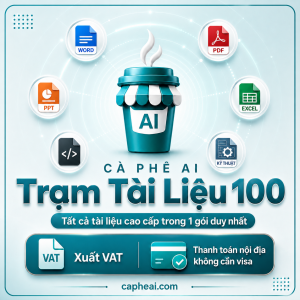 Trạm Tài Liệu 100 - gói chat với tài liệu nâng cao PDF Word Excel PowerPoint tren Tram AI - Ca Phe AI