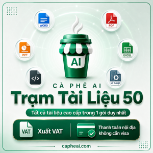 Trạm Tài Liệu 50 - gói chat với tài liệu giá rẻ PDF Word Excel PowerPoint tren Tram AI - Ca Phe AI
